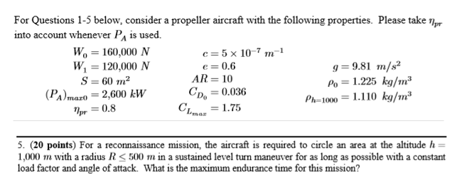 Solved For Questions 1-5 below, consider a propeller | Chegg.com