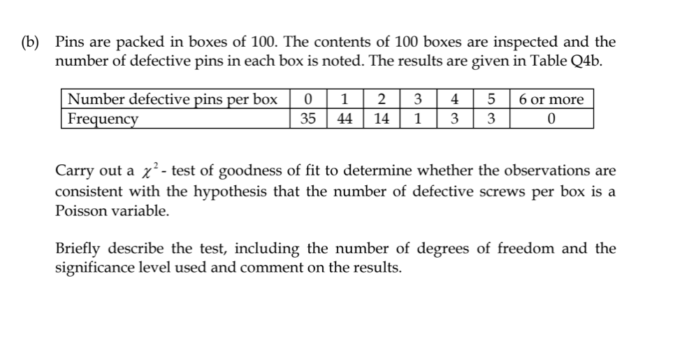 Solved (b) Pins are packed in boxes of 100. The contents of | Chegg.com