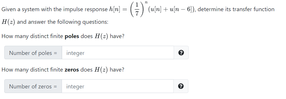 Solved n Given a system with the impulse response h[n] H(2) | Chegg.com
