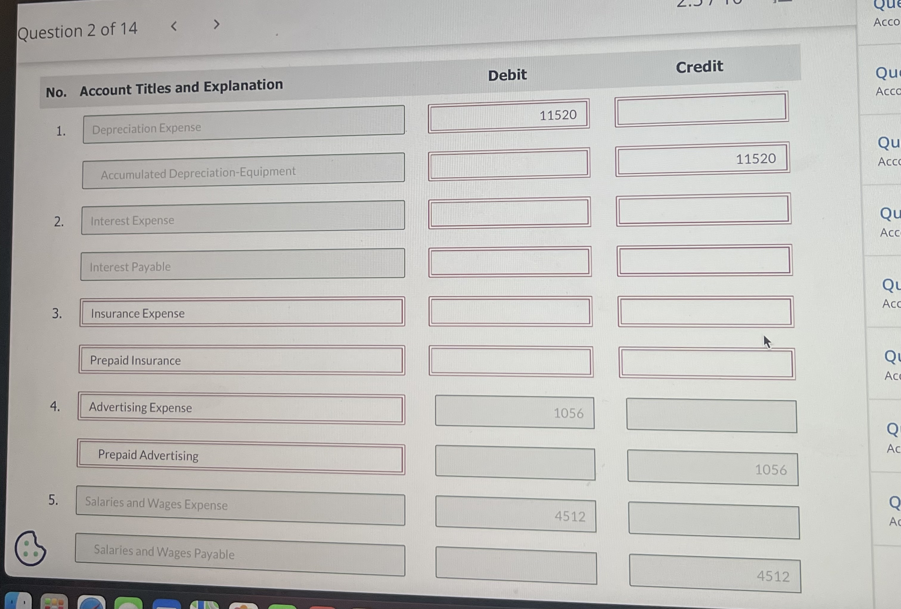 Solved From The Account Balances Listed Above And The Chegg