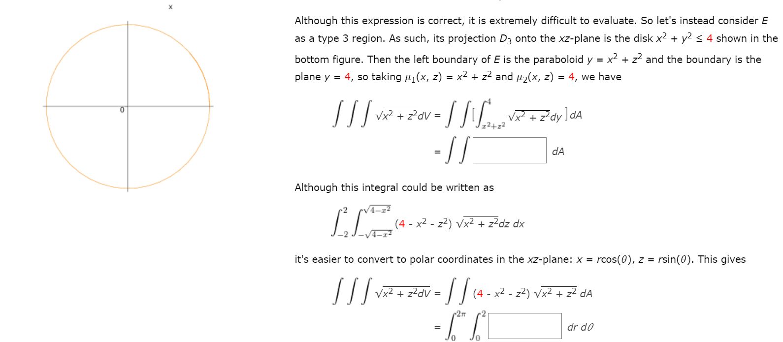 Solved Evaluate ???E vx2 + z2dV, where E is the region | Chegg.com