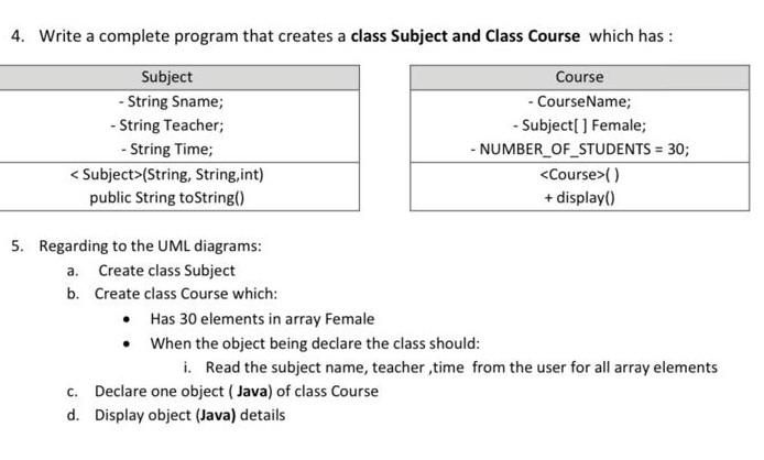 Solved 4. Write a complete program that creates a class | Chegg.com