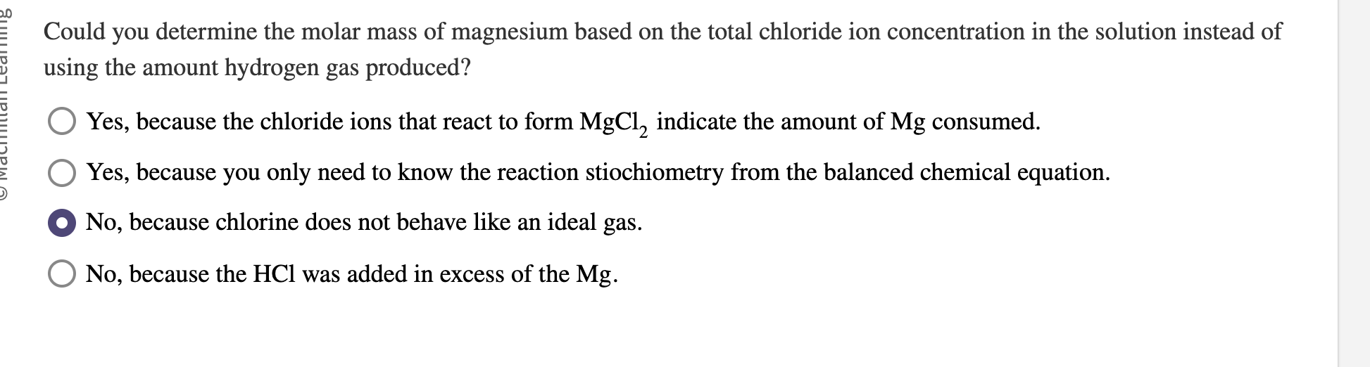 Solved Fe(s)+2HCl(aq)→FeCl2(aq)+H2( g) Use the data in the | Chegg.com