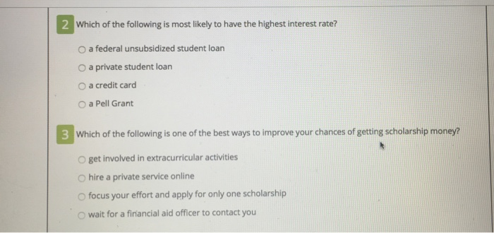 Solved 2 Which of the following is most likely to have the | Chegg.com