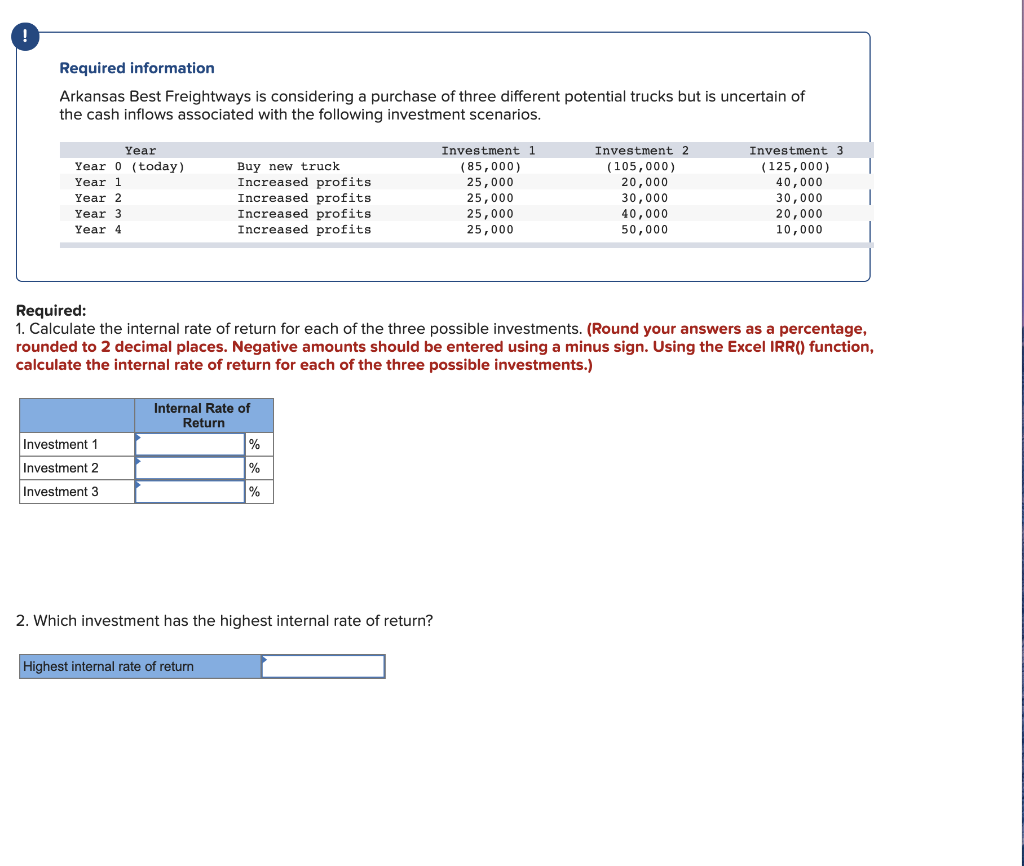 Solved Required information Arkansas Best Freightways is