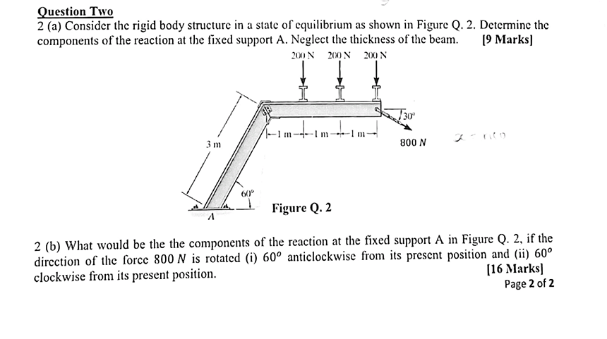 Solved by an EXPERT Question Two2 (a) ﻿Consider the rigid body ...