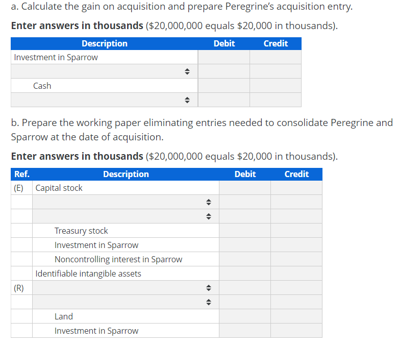 Solved Date of Acquisition Consolidation Eliminating