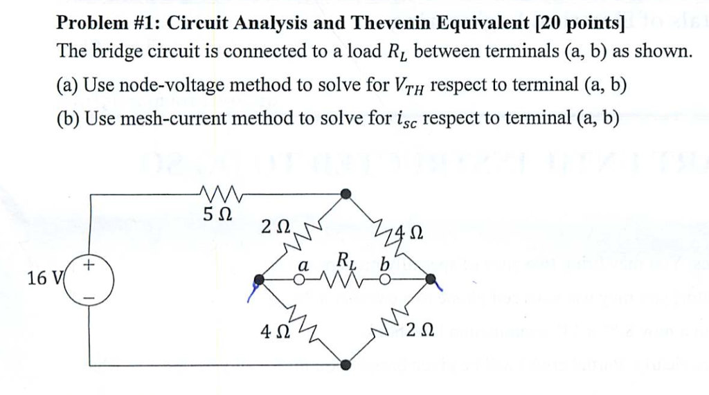 Solved Problem #1: Circuit Analysis and Thevenin Equivalent | Chegg.com