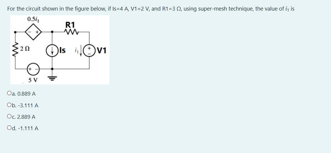 Solved For The Circuit Shown In The Figure Below, If Is=4 A, | Chegg.com