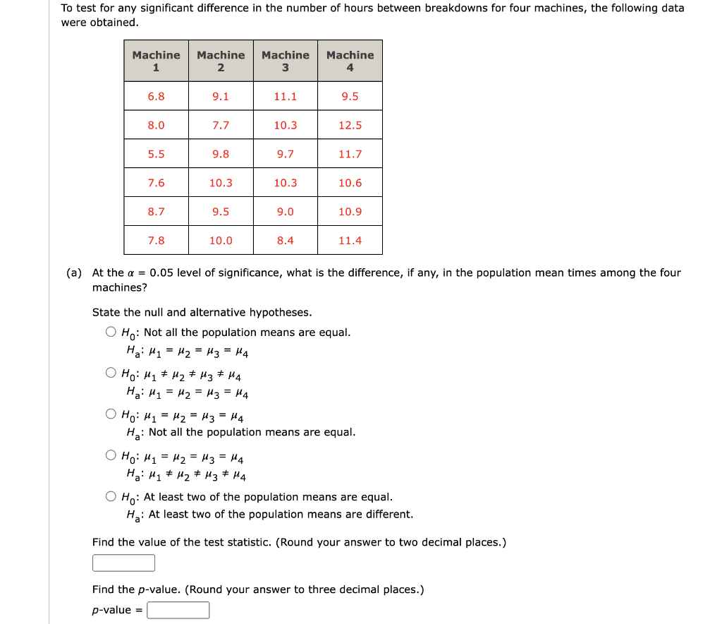 Solved To test for any significant difference in the number | Chegg.com
