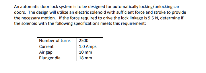 Solved An automatic door lock system is to be designed for | Chegg.com