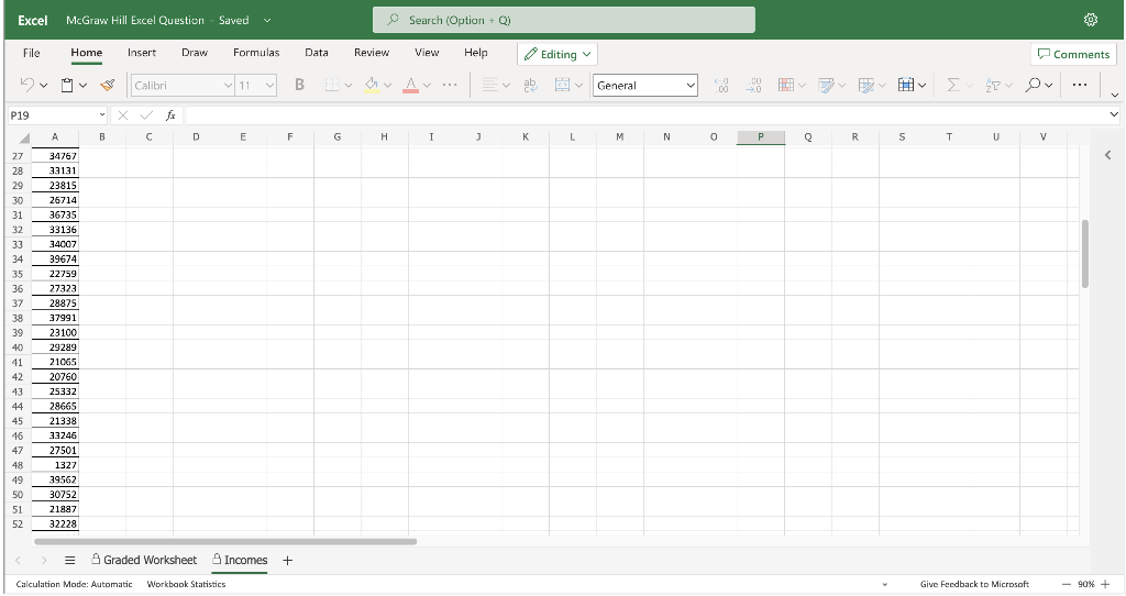 Solved Excel McGraw Hill Excel Question - Saved Search | Chegg.com