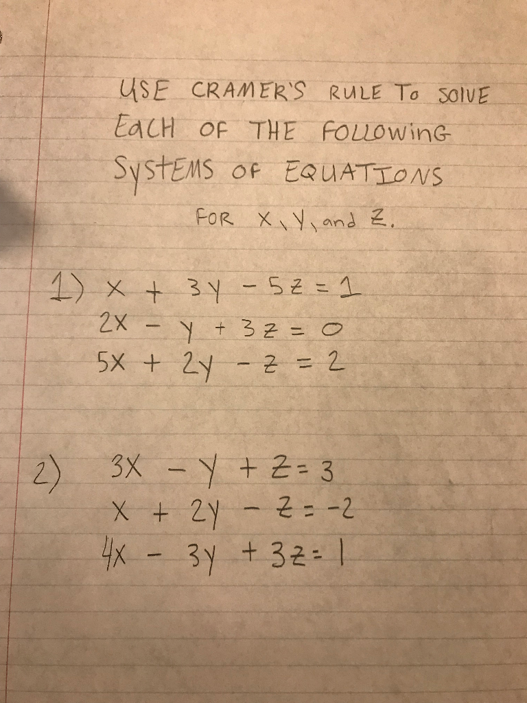 Solved Se Cramers Rule To 5oive Each Of The Following Chegg Com
