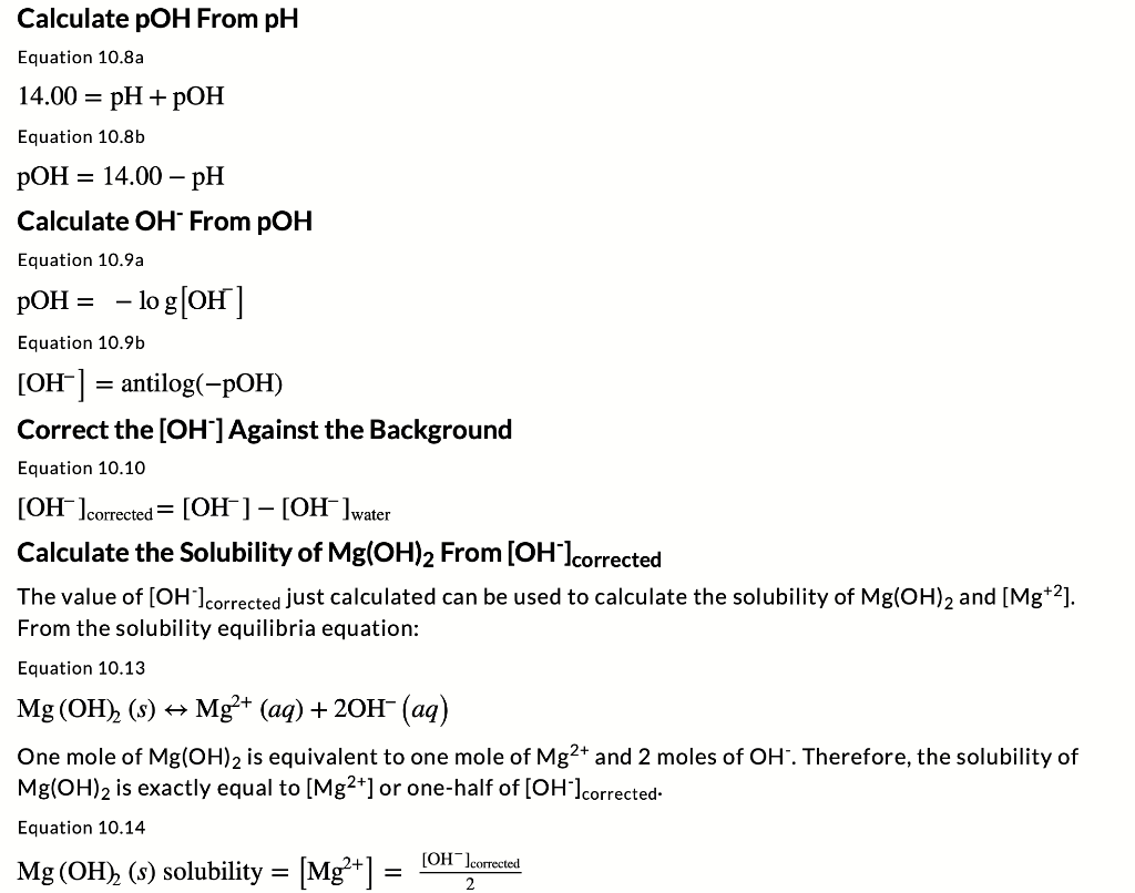 Solved I do not understand how to calculate the [OH-] | Chegg.com