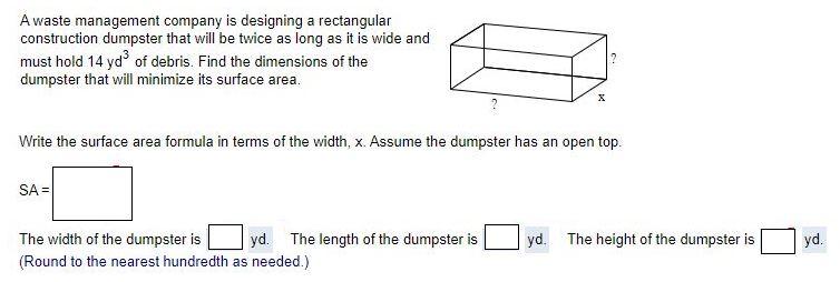 Solved A waste management company is designing a rectangular | Chegg.com