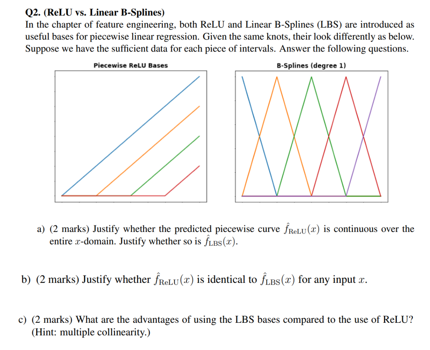 Q2. (ReLU vs. Linear BSplines) In the chapter of