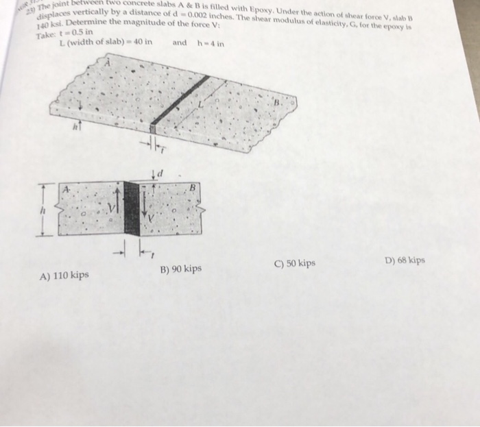 Solved between between two concrete sla slabs A & B is