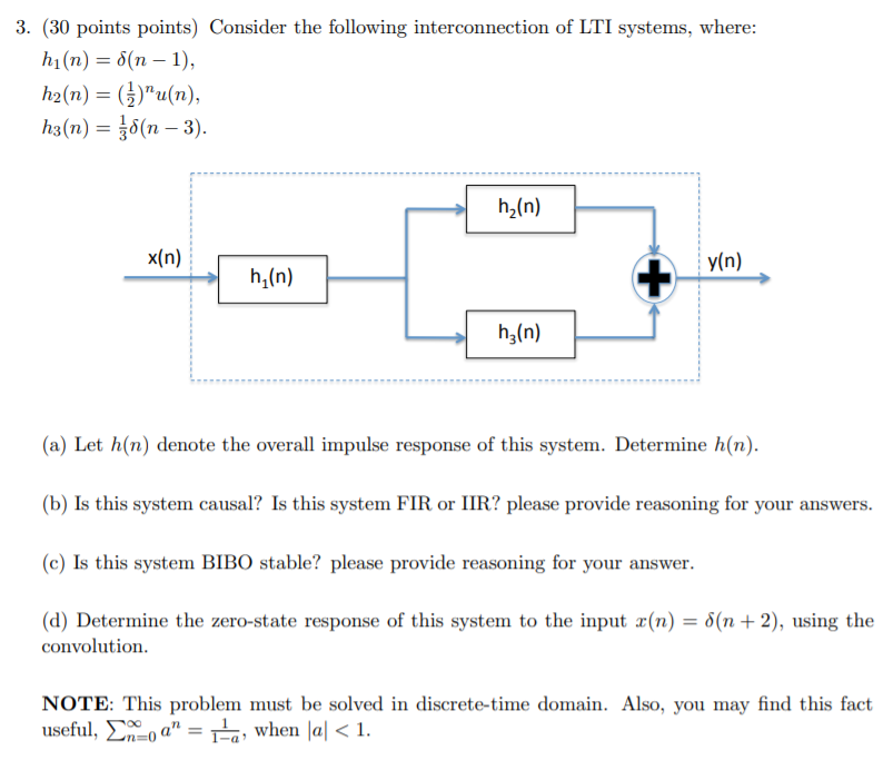 Solved Consider The Following Interconnection Of LTI | Chegg.com