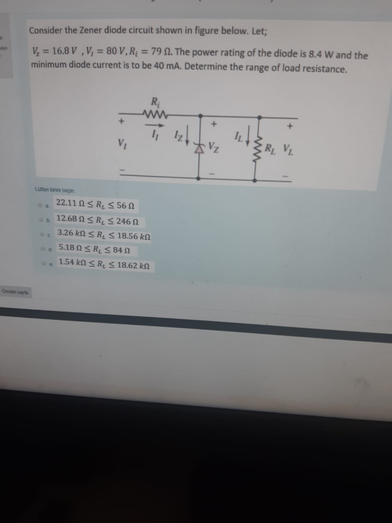 Solved Consider The Zener Diode Circuit Shown In Figure | Chegg.com