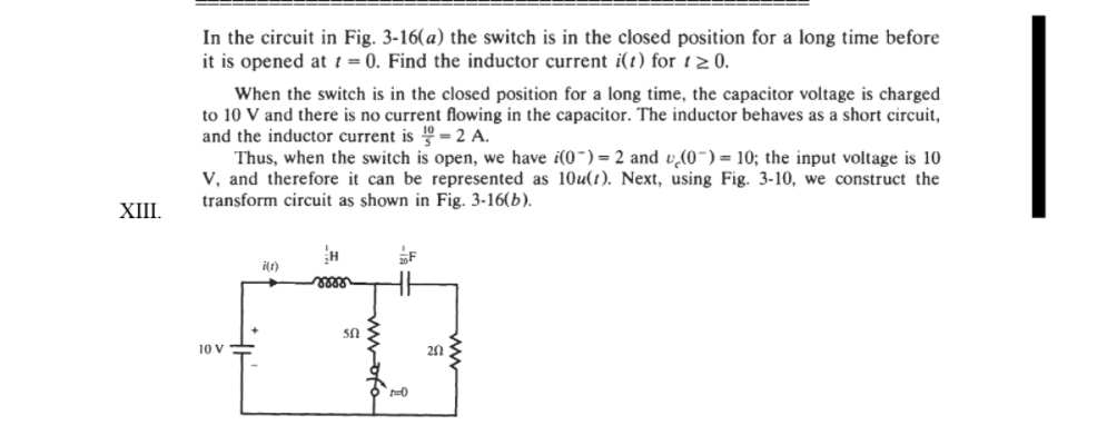 Solved In the circuit in Fig. 3-16(a) the switch is in the | Chegg.com