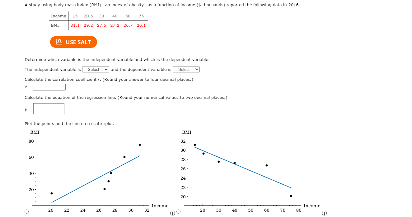 Solved A Study Using Body Mass Index Bmi An Index Of Chegg Com