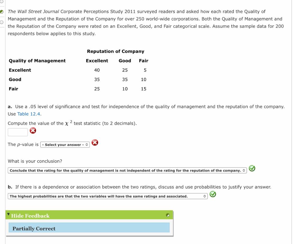 Solved The Wall Street Journal Corporate Perceptions Study