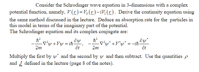 Solved Consider The Schrodinger Wave Equation In Chegg