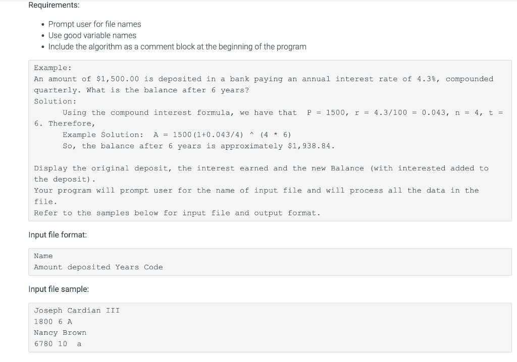 Solved This assignment is to read from an input file and | Chegg.com