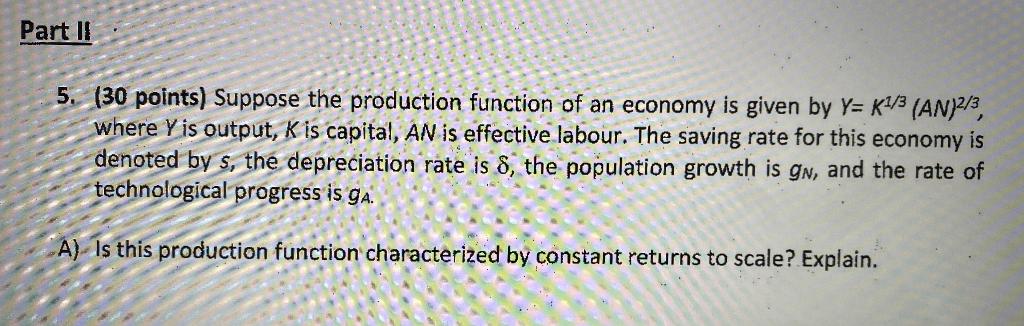 Solved B) Transform the production function into a relation | Chegg.com