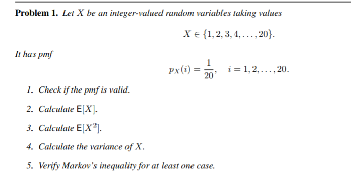 Solved Problem 1. Let X be an integer-valued random | Chegg.com