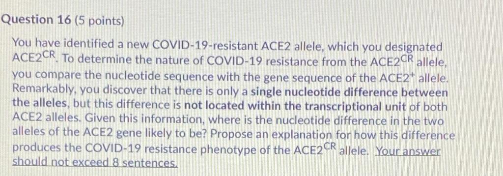 Solved The Human Angiotensin-converting Enzyme B (ACE2) | Chegg.com