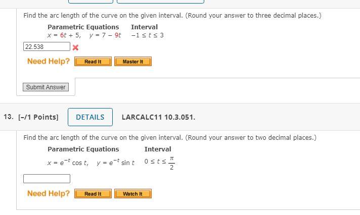 Solved Find The Arc Length Of The Curve On The Given | Chegg.com