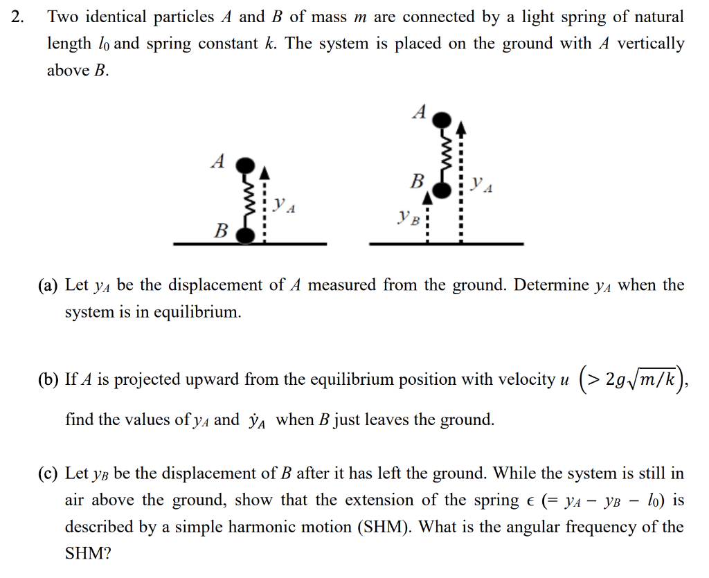 Solved 2. Two Identical Particles A And B Of Mass M Are | Chegg.com