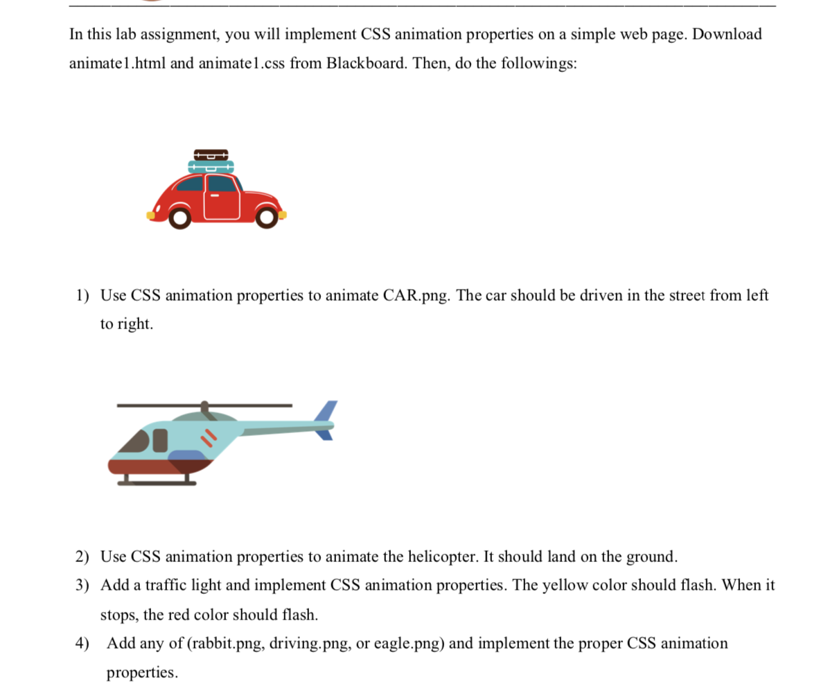 Solved In this lab assignment, you will implement CSS | Chegg.com image.
