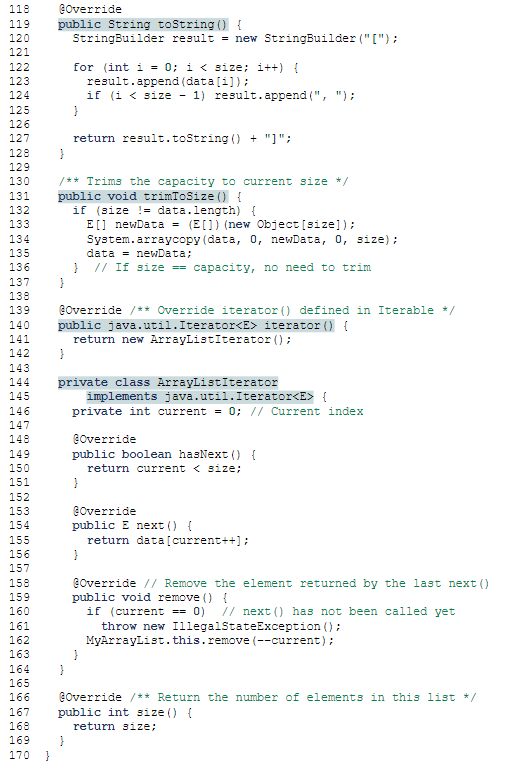 YourNameArrayList A complete version of the | Chegg.com