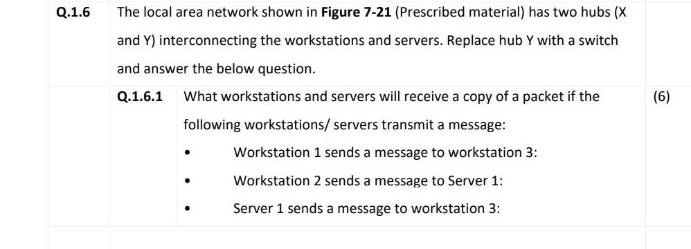 Q.1.6 The local area network shown in Figure 7-21 | Chegg.com