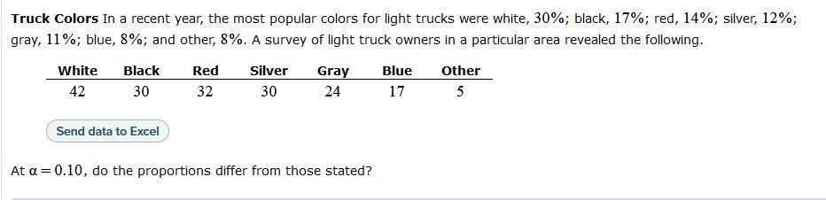 Solved Truck Colors In a recent year, the most popular | Chegg.com