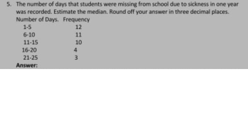 Solved 5. The number of days that students were missing from | Chegg.com