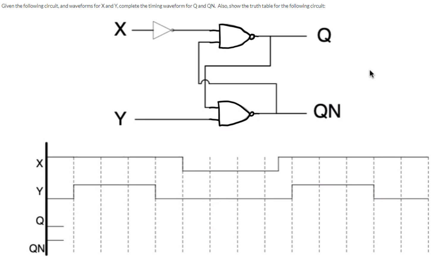 Solved Given the following circuit, and waveforms for X and | Chegg.com