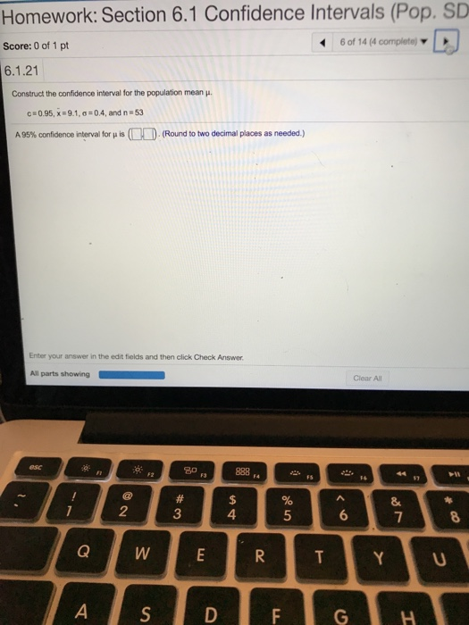 Solved Homework: Section 6.1 Confidence Intervals (Pop. SD 6 | Chegg.com