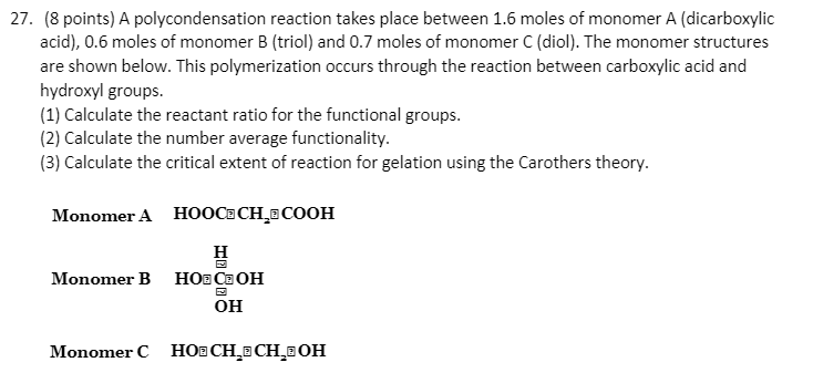 a polycondensation reaction takes place between