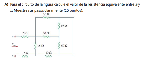 Solved A) Para El Circuito De La Figura Calcule El Valor De | Chegg.com