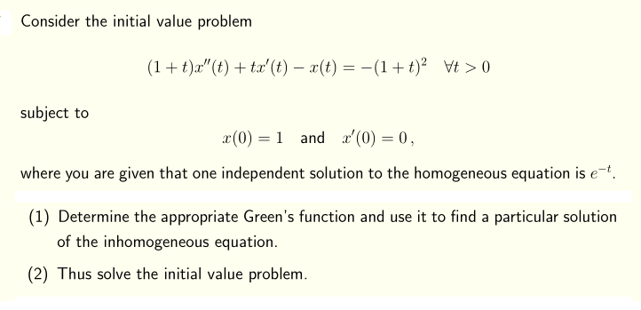 Solved Consider the initial value problem | Chegg.com