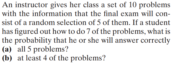 Solved An instructor gives her class a set of 10 problems | Chegg.com