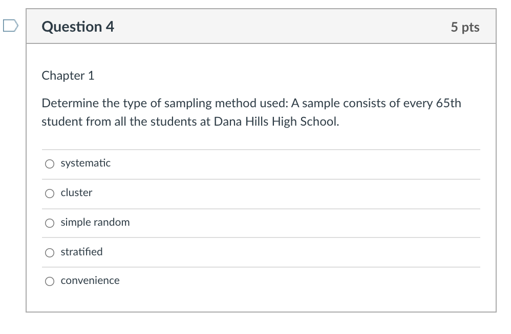 Solved Question 4 5 pts Chapter 1 Determine the type of | Chegg.com