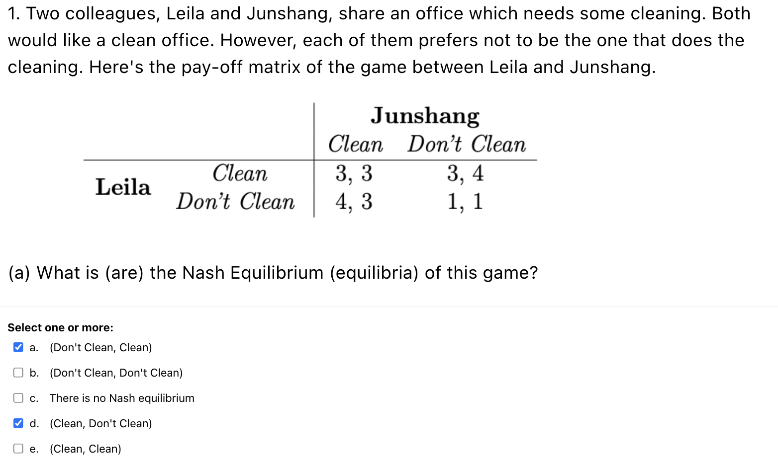 Solved 1. Two colleagues, Leila and Junshang, share an | Chegg.com