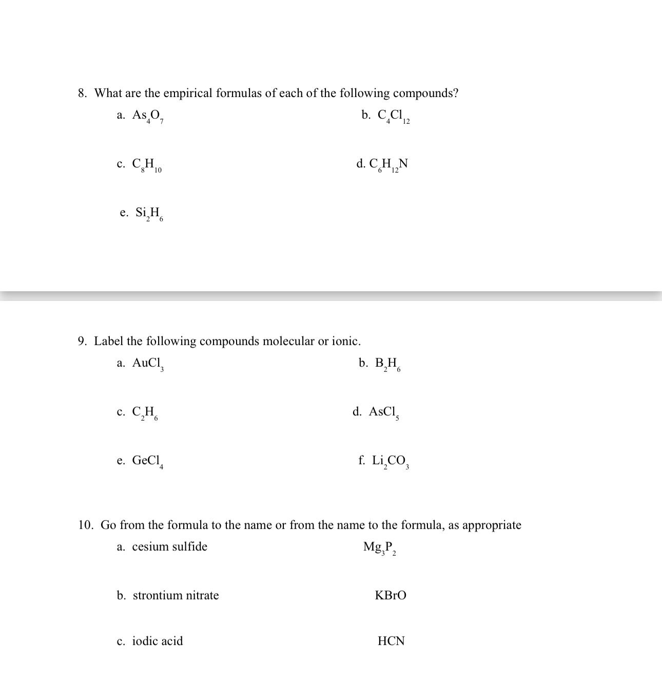 Solved I Need Help With My Chemistry 1 Chapter 2 Please , | Chegg.com