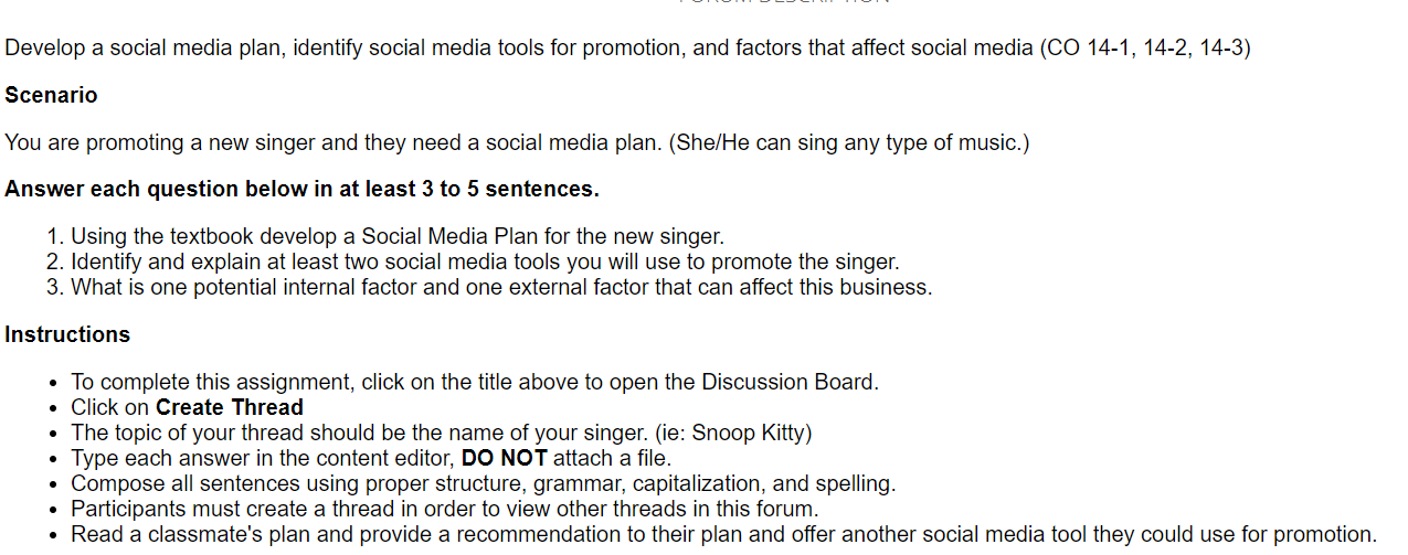 Solved Develop a social media plan, identify social media | Chegg.com