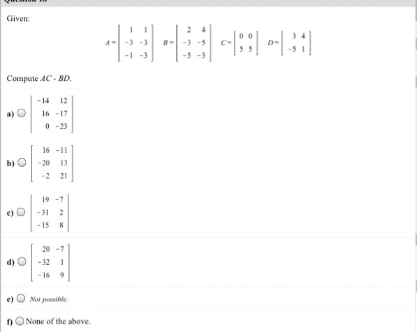 Solved Given: A = [1 -3 -1 1 -3 -3] B = [2 -3 -5 4 -5 -3] | Chegg.com