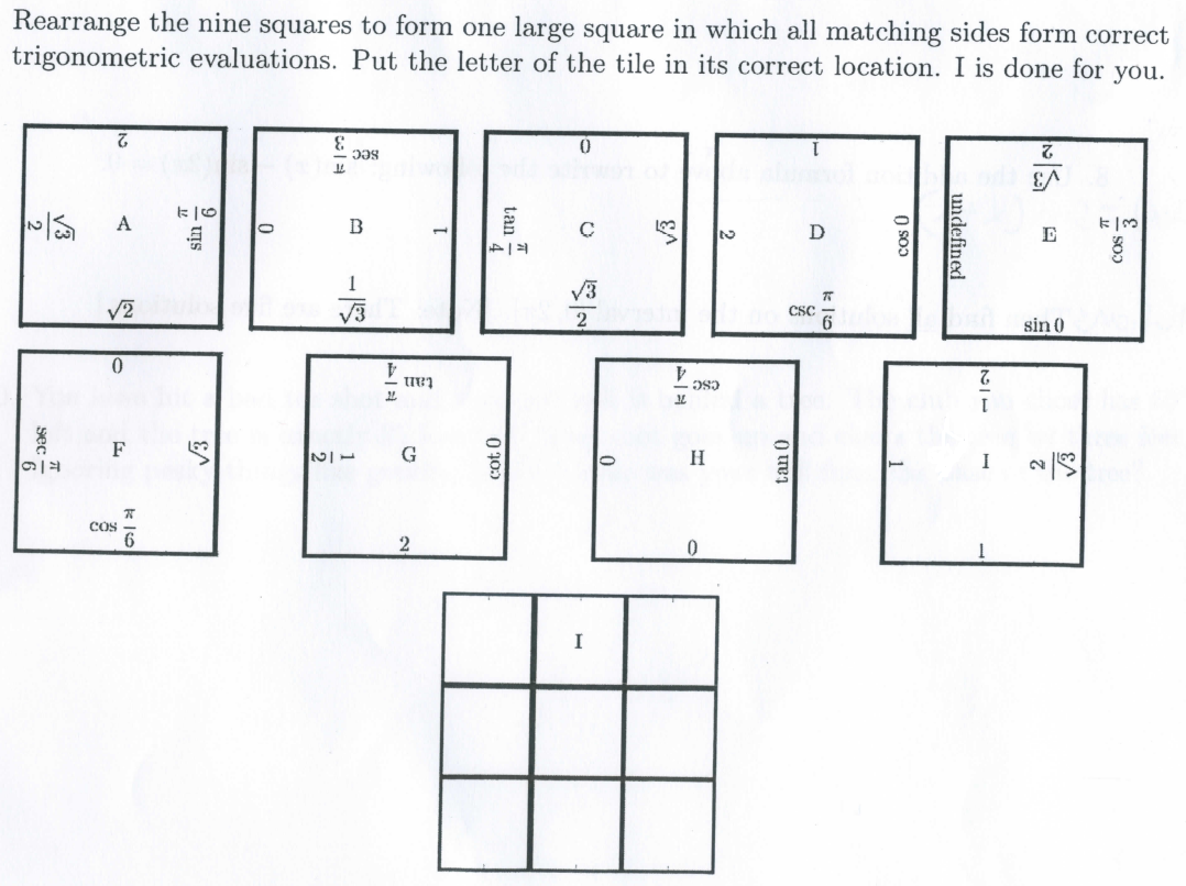 Solved Rearrange the nine squares to form one large square